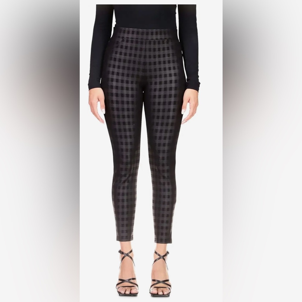 Sanctuary Black Plaid Print Leggings- Small